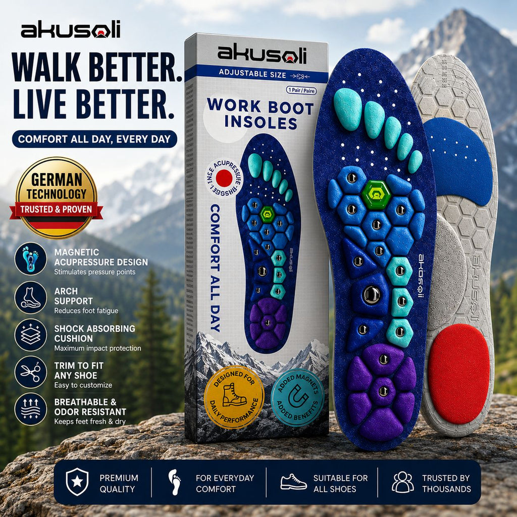 Akusoli Insoles – Magnetic Acupressure Comfort Support