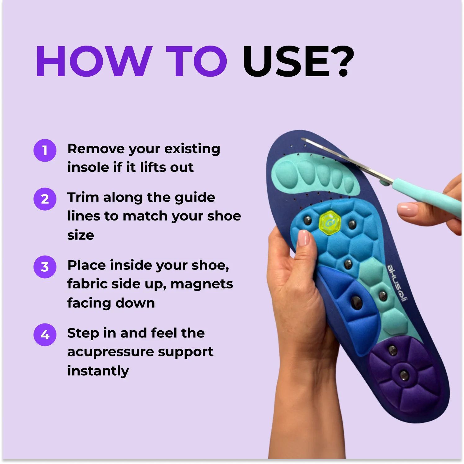 Akusoli Insoles – Magnetic Acupressure Comfort Support